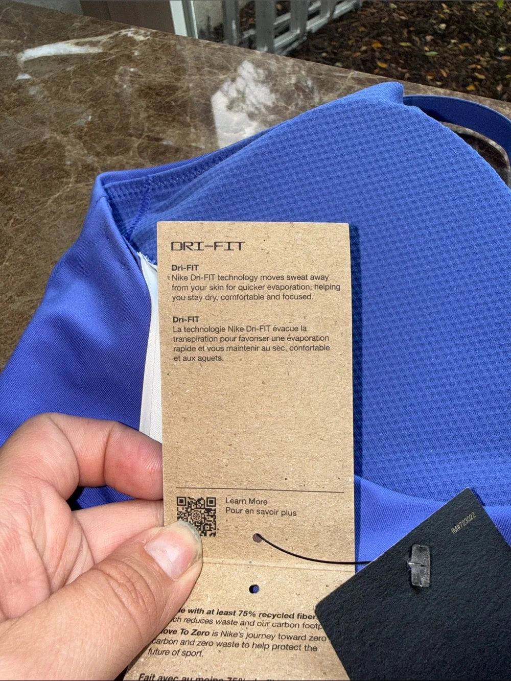 Nike Blue Logo Elastic-Band Light Support Sports Bra